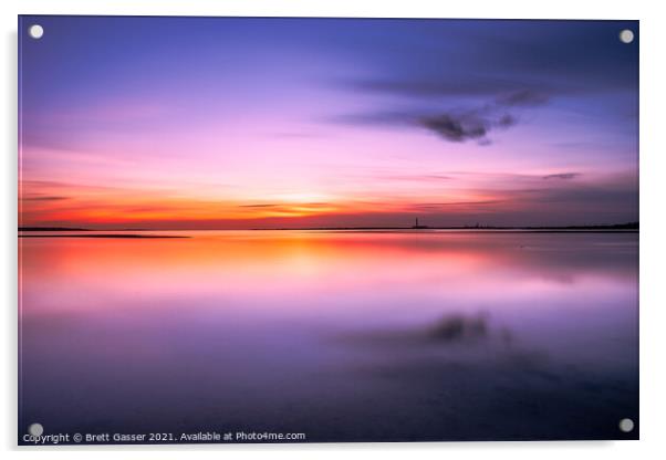 Sunset Reflections Acrylic by Brett Gasser