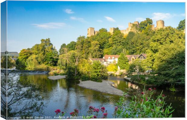 Ludlow Castle and River Teme Canvas Print by Brett Gasser