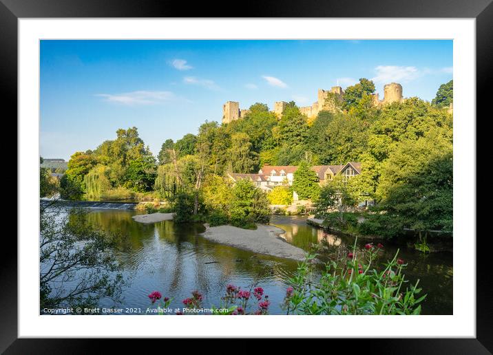 Ludlow Castle and River Teme Framed Mounted Print by Brett Gasser