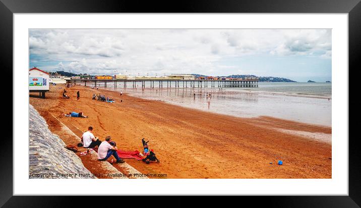 Paignton Beach And Pier  Framed Mounted Print by Peter F Hunt
