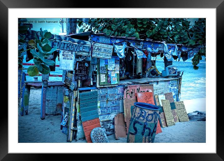 "bomba" beach bar tortola Framed Mounted Print by keith hannant