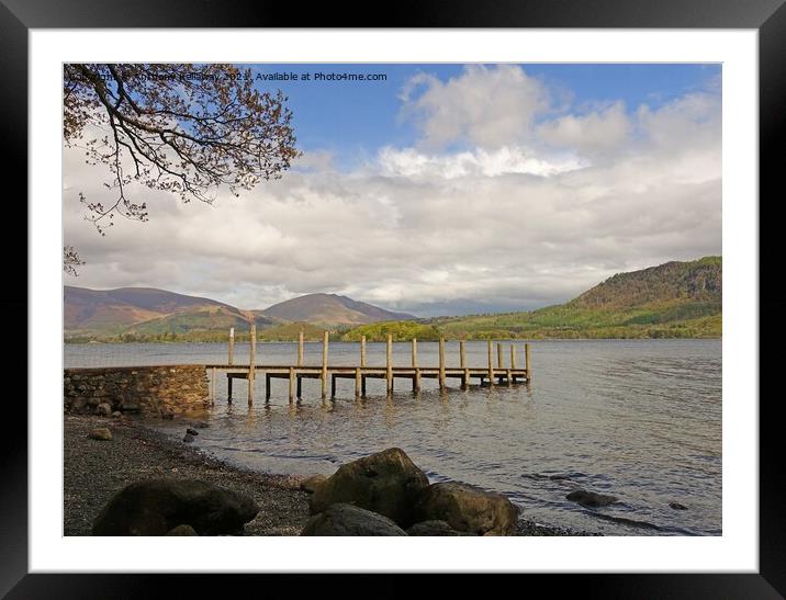 Derwent water Hawes End Jetty Framed Mounted Print by Anthony Kellaway
