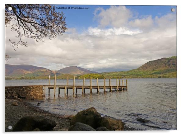Derwent water Hawes End Jetty Acrylic by Anthony Kellaway