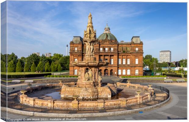 The Doulton Fountain & Peoples Palace Canvas Print by Jim Monk