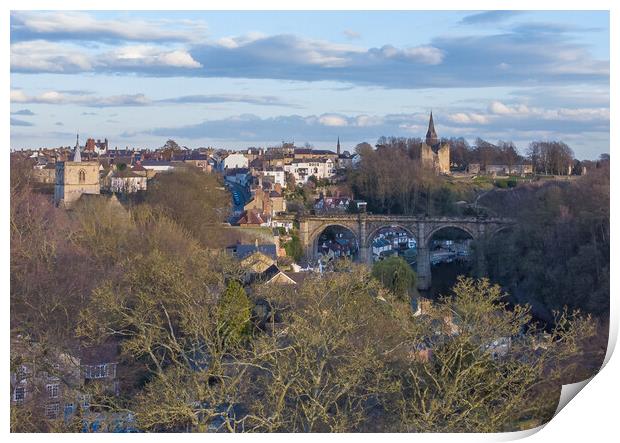 Aerial view of Knaresborough Print by mike morley