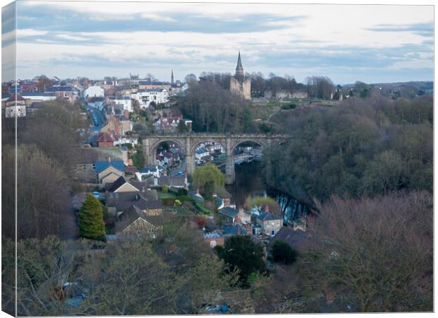 Aerial view of Knaresborough Canvas Print by mike morley