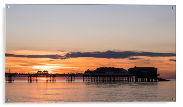 Sunset behind Cromer Pier Acrylic by Jason Wells
