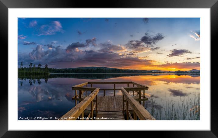 Angersjon Pier Sunset Framed Mounted Print by DiFigiano Photography