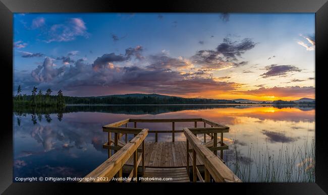 Angersjon Pier Sunset Framed Print by DiFigiano Photography