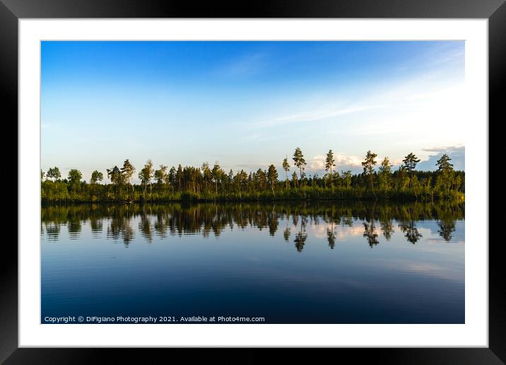 Angersjon Lake Reflections Framed Mounted Print by DiFigiano Photography