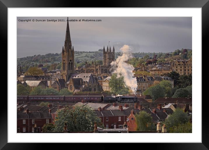 Moody Black 5 steam train makes dramatic exit from Framed Mounted Print by Duncan Savidge