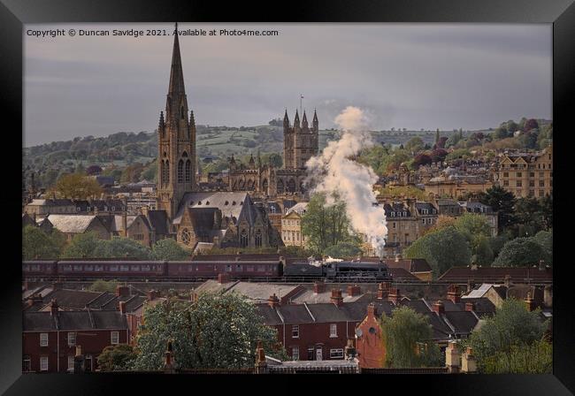 Moody Black 5 steam train makes dramatic exit from Framed Print by Duncan Savidge