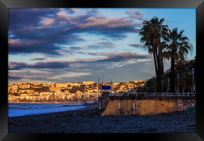 City of Nice in France at Sunrise Framed Print by Artur Bogacki
