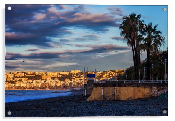 City of Nice in France at Sunrise Acrylic by Artur Bogacki