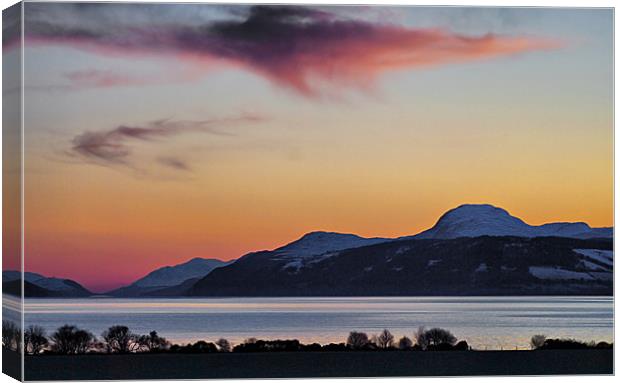 Winter Sunset Loch Ness Canvas Print by Jacqi Elmslie
