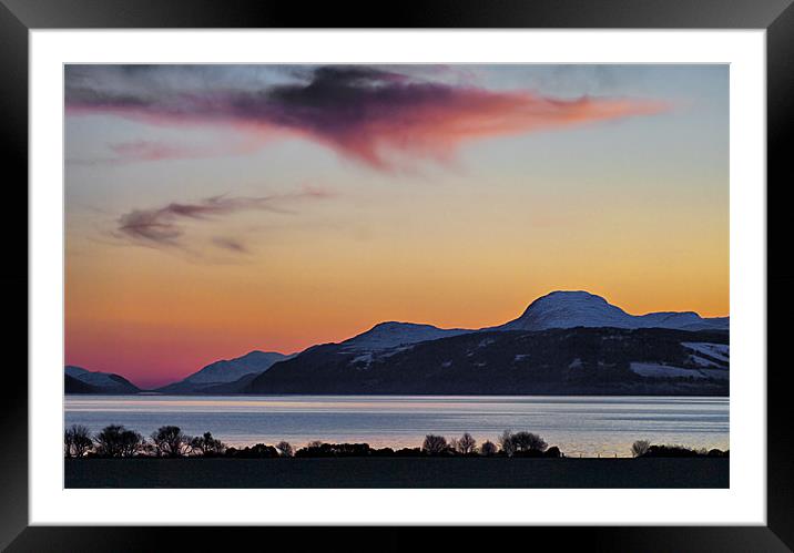 Winter Sunset Loch Ness Framed Mounted Print by Jacqi Elmslie