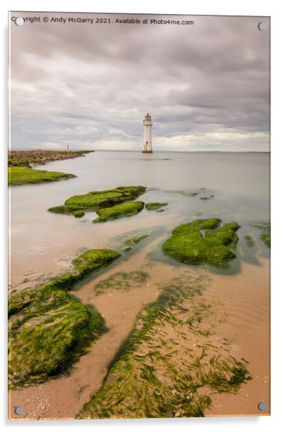 New Brighton Lighthouse Acrylic by Andy McGarry