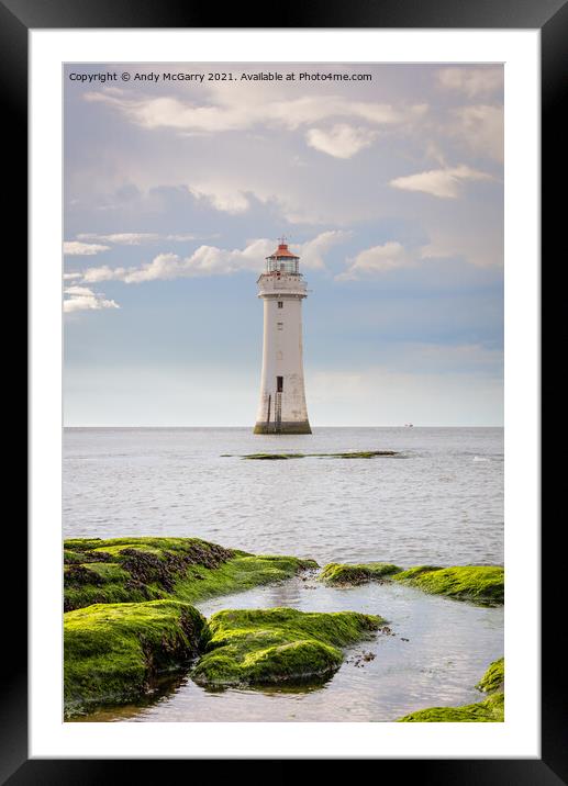 New Brighton Lighthouse Framed Mounted Print by Andy McGarry