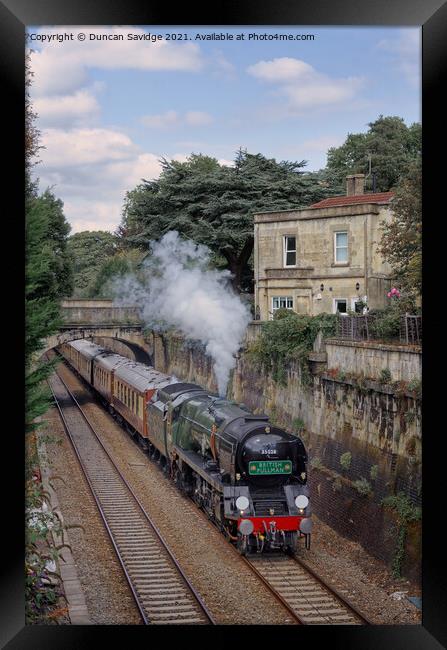Steam Train heads through Sydney Gardens Bath Framed Print by Duncan Savidge
