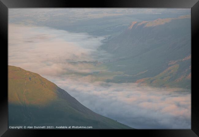 Wastwater inversion Framed Print by Alan Dunnett