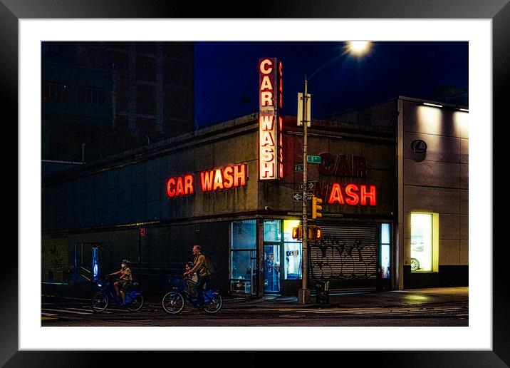 The 11th Avenue Car Wash Framed Mounted Print by Chris Lord