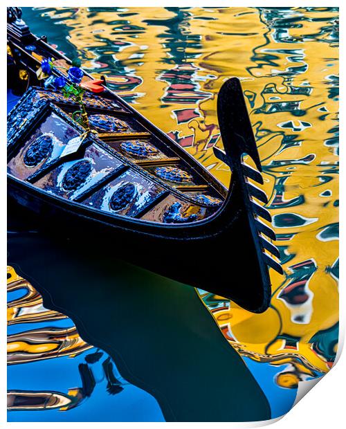 Gondola Reflections Print by Chris Lord