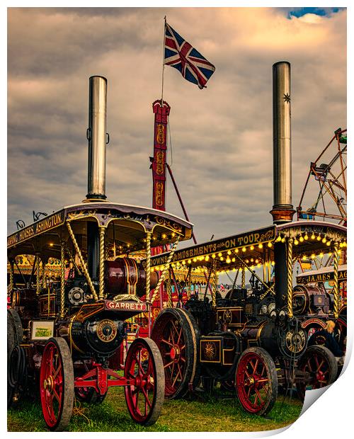 Classic British Steam Tractors Print by Chris Lord