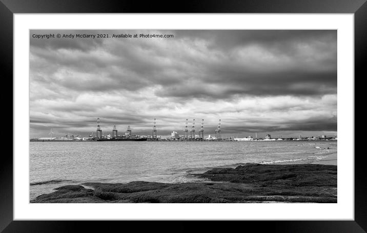 Liverpool Docks Mono Framed Mounted Print by Andy McGarry