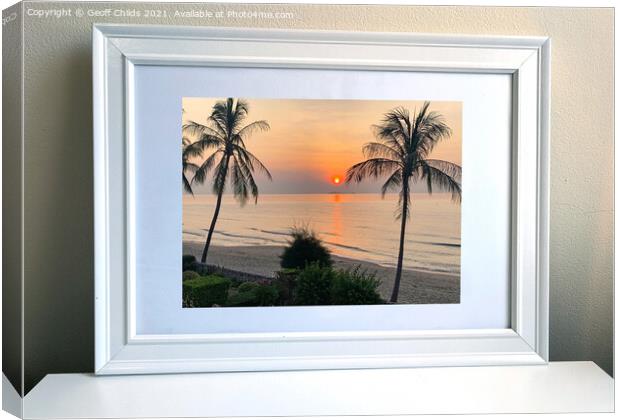 Photo of a framed wall art sunrise picture. Canvas Print by Geoff Childs