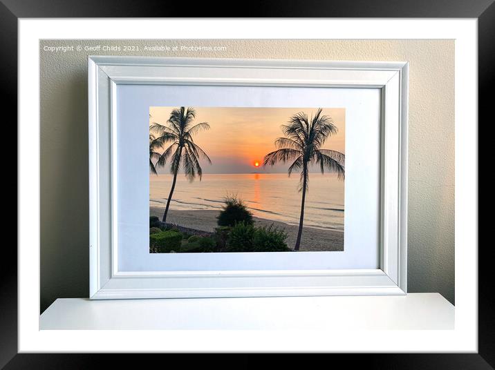 Photo of a framed wall art sunrise picture. Framed Mounted Print by Geoff Childs