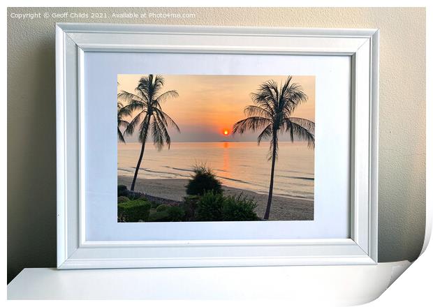 Photo of a framed wall art sunrise picture. Print by Geoff Childs