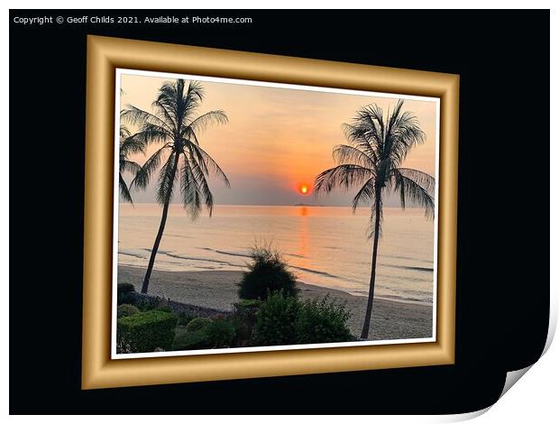Photo of framed sunrise wall art. Print by Geoff Childs