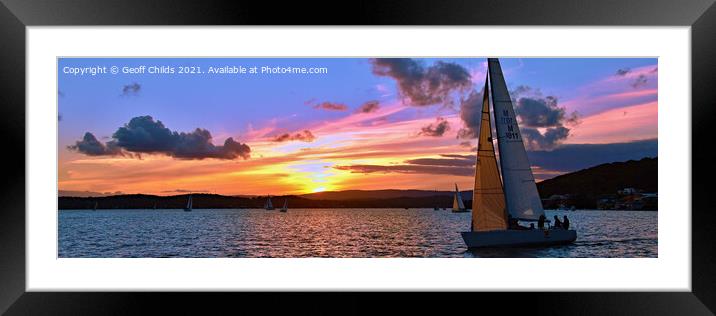 Sails in the Sunset. Framed Mounted Print by Geoff Childs