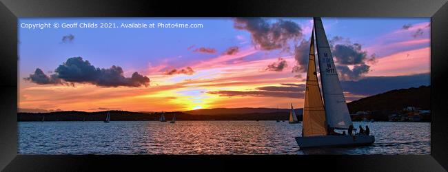 Sails in the Sunset. Framed Print by Geoff Childs