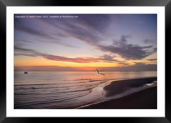  Colourful pink and gray cirrostratus cloudy sea water tropical  Framed Mounted Print by Geoff Childs