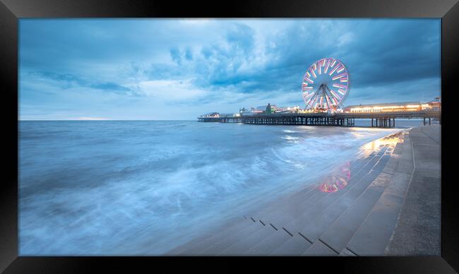 Blackpool Central Pier At High Tide Framed Print by Phil Durkin DPAGB BPE4