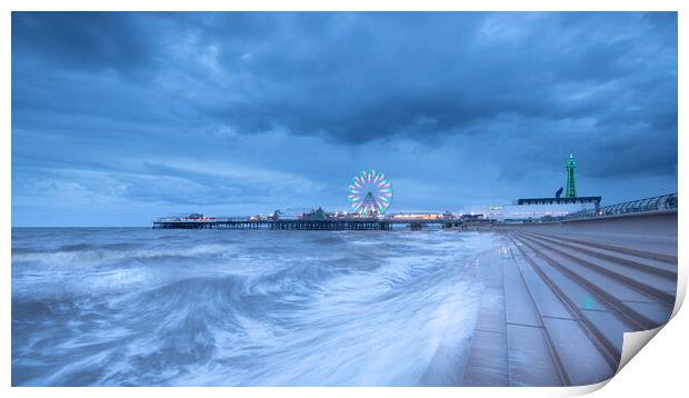 Blackpool Central Pier With Illuminated Tower Print by Phil Durkin DPAGB BPE4