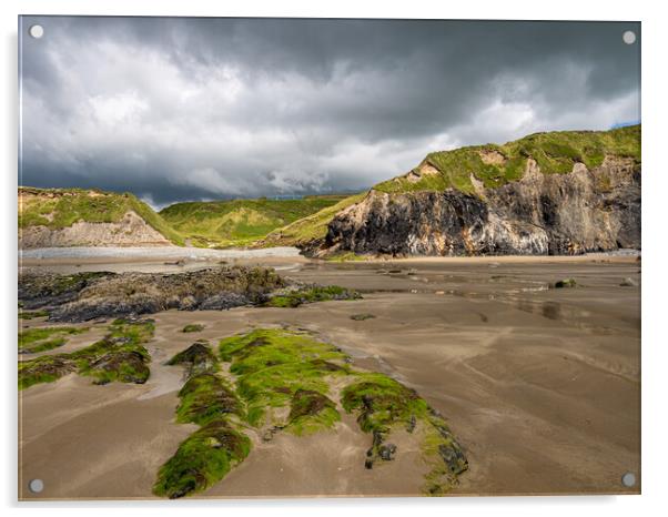 Druidstone Beach, Pembrokeshire, Wales. Acrylic by Colin Allen
