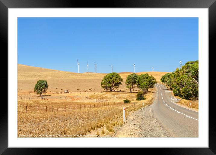 Along the road from Orroroo to Clare  Framed Mounted Print by Laszlo Konya