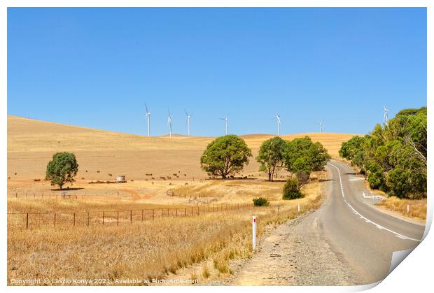 Along the road from Orroroo to Clare  Print by Laszlo Konya