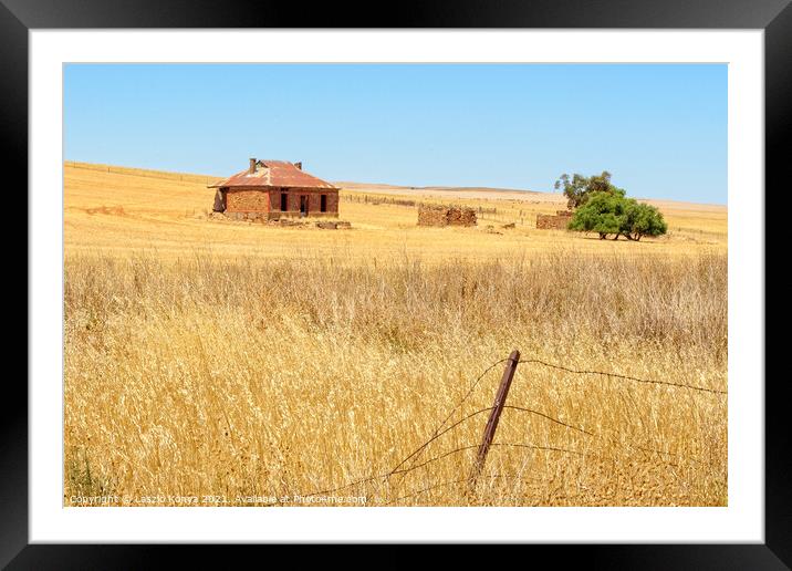 Abandoned farmhouse - South Australia Framed Mounted Print by Laszlo Konya