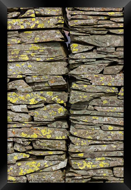 Slate drystone wall Framed Print by Photimageon UK