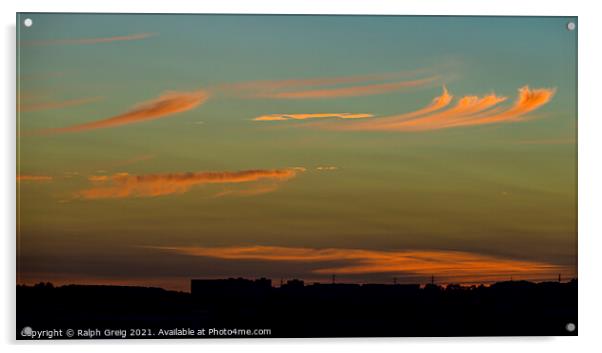 Summer evening Sunset over aberdeen Acrylic by Ralph Greig