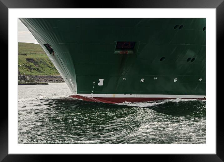 Ships bow wave Framed Mounted Print by Ralph Greig