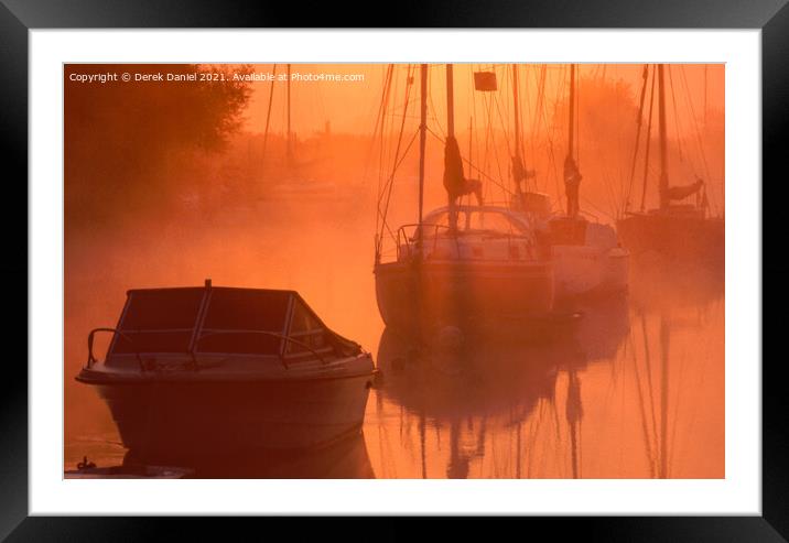 Misty Morning Along the Riverbank Framed Mounted Print by Derek Daniel