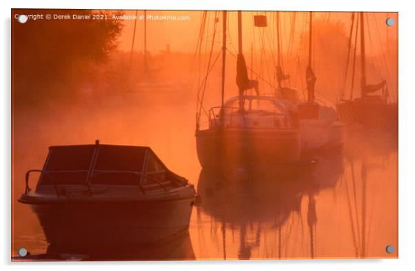 Misty Morning Along the Riverbank Acrylic by Derek Daniel