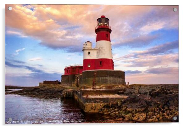 Longstone Lighthouse Acrylic by Colin Chipp