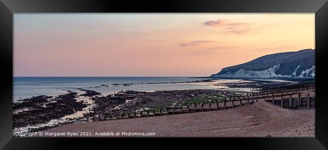 A Serene Sunset over Eastbourne Beach Framed Print by Margaret Ryan