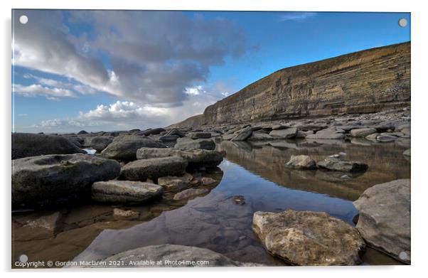 Glamorgan Heritage Coast reflected in pools Acrylic by Gordon Maclaren