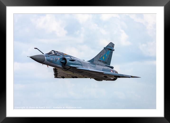Dassault Mirage Jet. Framed Mounted Print by Steve de Roeck